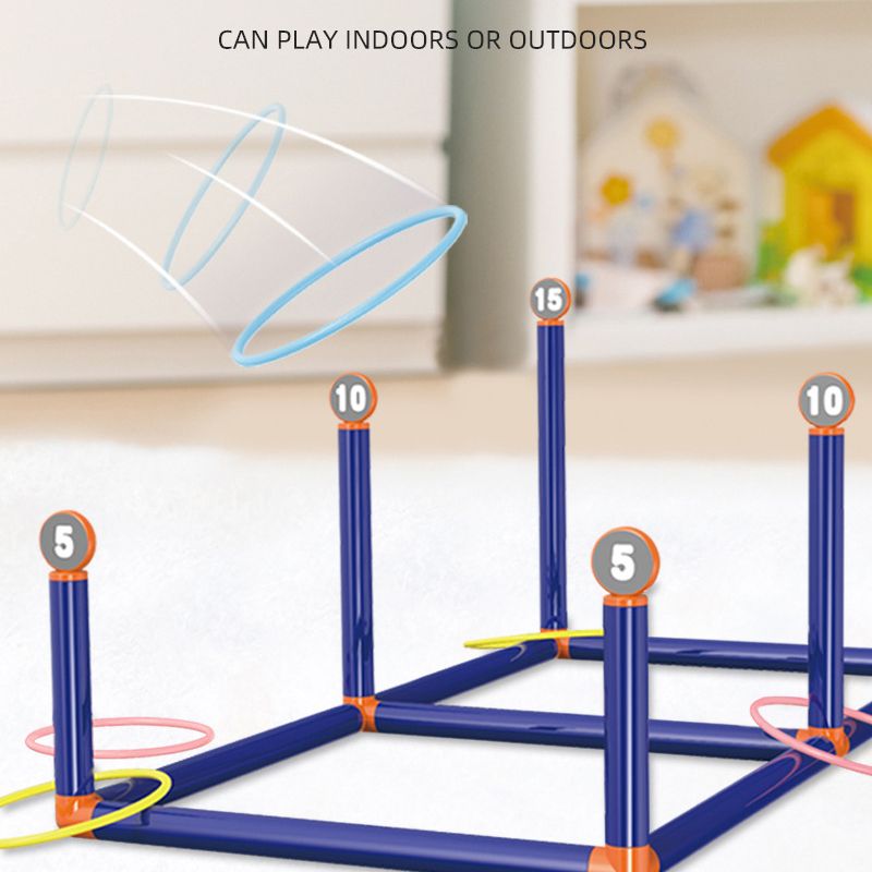 2-in-1 Soccer Goal Toss Ring Toy Competitive Game Soccer Ball Throwing Ring Toys for Outdoor Indoor Blue big image 6