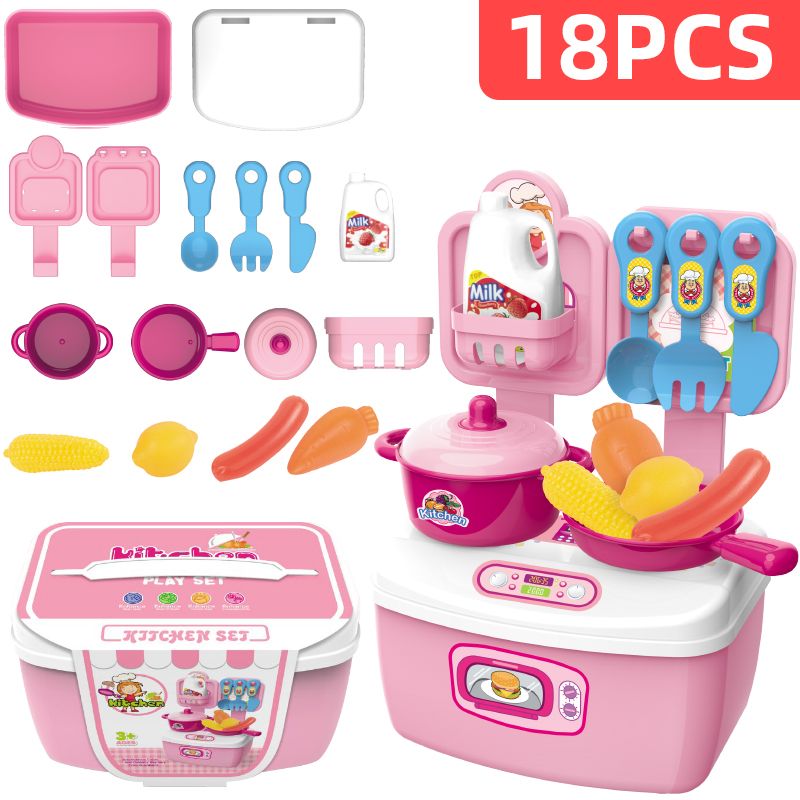 Kitchen/Tool Box/Beauty Hair Salon/Doctor Kit Kids Role Play Set Pretend Play Tool Toys Pink big image 2