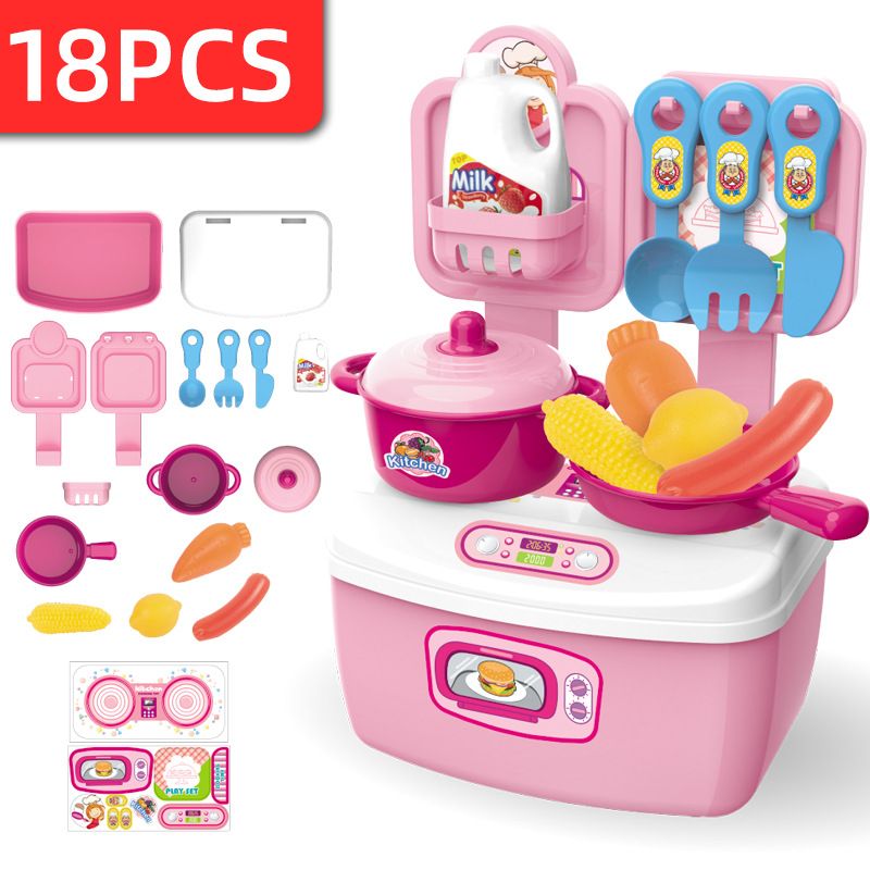 Kitchen/Tool Box/Beauty Hair Salon/Doctor Kit Kids Role Play Set Pretend Play Tool Toys Pink big image 3