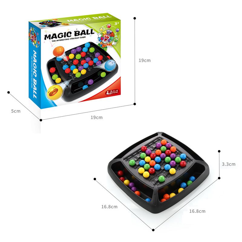 Rainbow Ball Chess Board Elimination Game Rainbow Ball Matching Game Interactive Jigsaw Educational Toys for Parents and Kids Multi-color big image 5