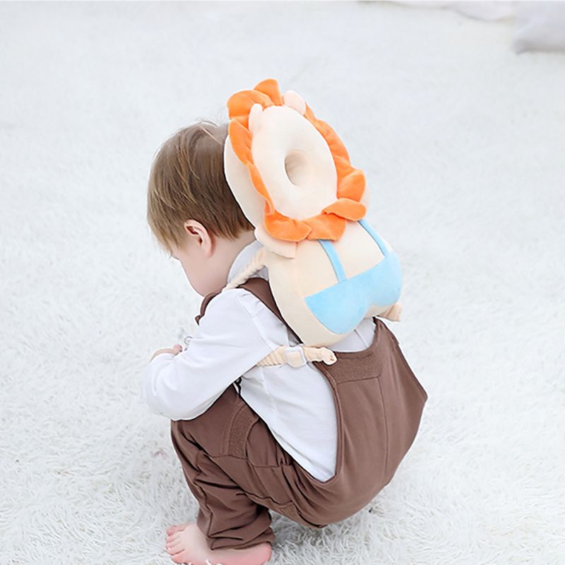 Almofada de proteção de cabeça de bebê altamente elástica respirável almofada de segurança de cabeça de criança almofada de proteção de cabeça anti-queda Laranja big image 3