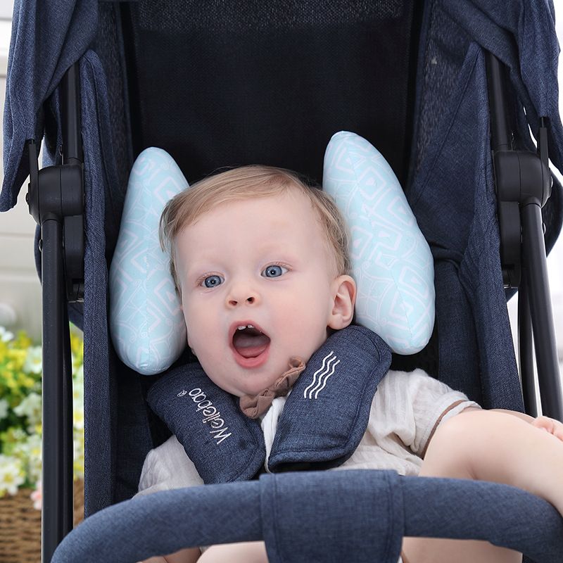 cuscino di sicurezza per il supporto del collo della testa del bambino regolabile per il passeggino del seggiolino auto Colore-B big image 2