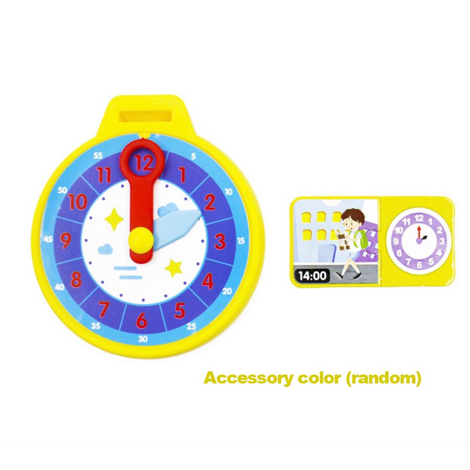 quebra-cabeça de relógio de cognição de tempo para crianças, cartões educativos, brinquedos de relógio ajudam as crianças a praticar o tempo, desenvolver bons hábitos Amarelo big image 7