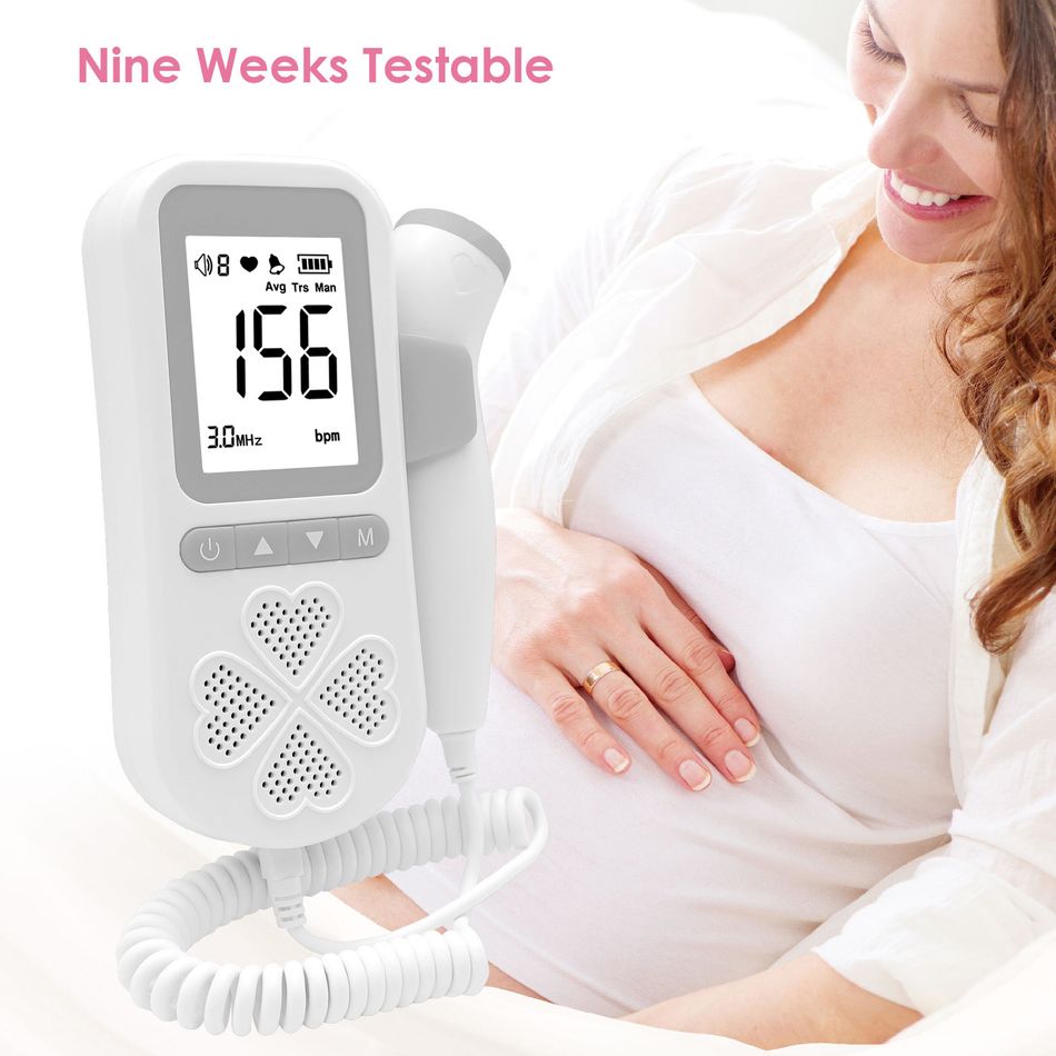 3 Modes Baby Heart Rate Detection Instrument Baby Heart Instrument Monitoring Household Pregnant Prenatal Baby Heart Rate Detector Grey big image 2
