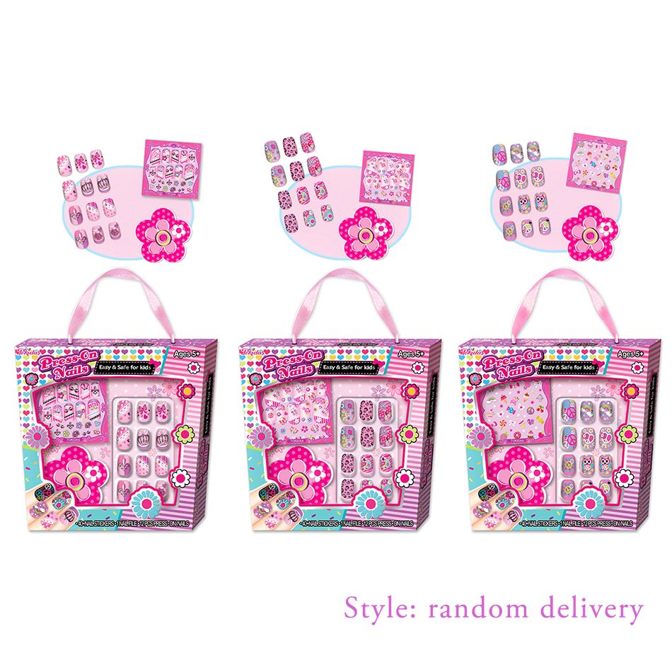 Conjunto de 12 adesivos de nail art para decoração de nail art de meninas (estilo aleatório) Multicolorido big image 1