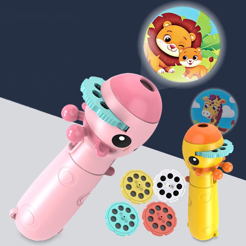 Kids Projection Flashlight Torch Lamp Toy Cute Cartoon Photo Light Bedtime Learning Fun Toys Pink big image 7