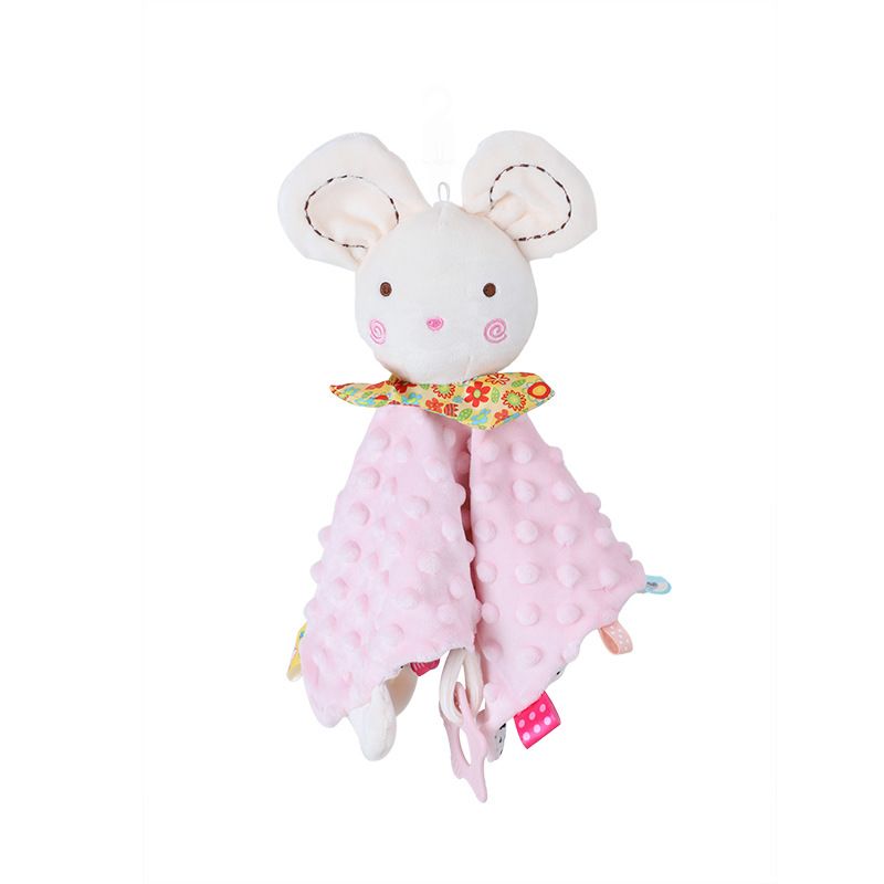 Cute Animal Baby Infant Soothe Appease Towel Soft Plush Comforting Toy Velvet Appease Baby Sleeping Doll Supplies Pink