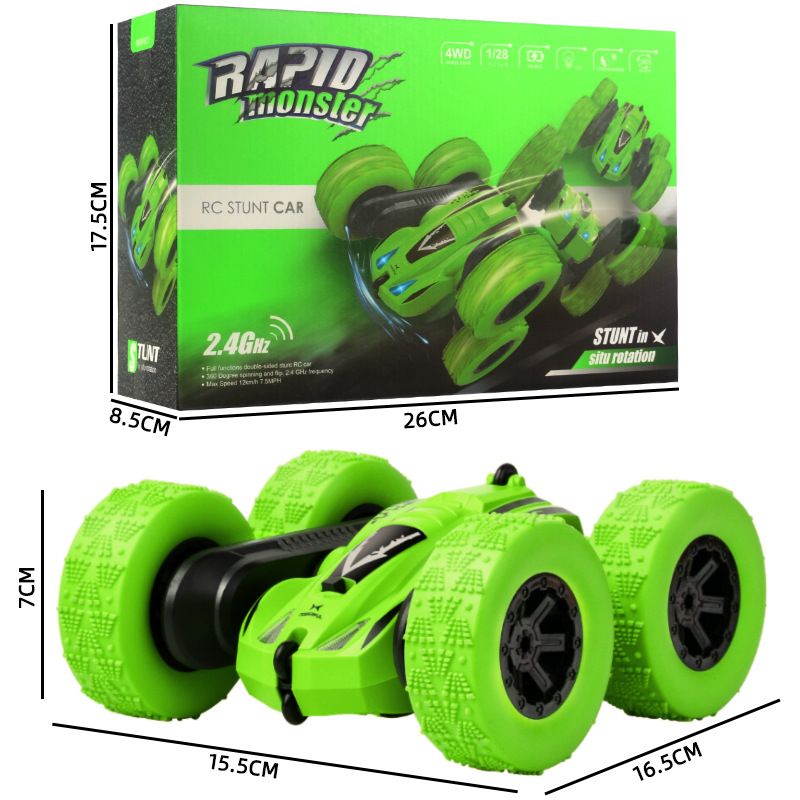 Remote Control Car 4WD 2.4Ghz Double Sided 360° Rotating 180° Tumbling with Headlights Kids Stunt Car Toy Color-A big image 6