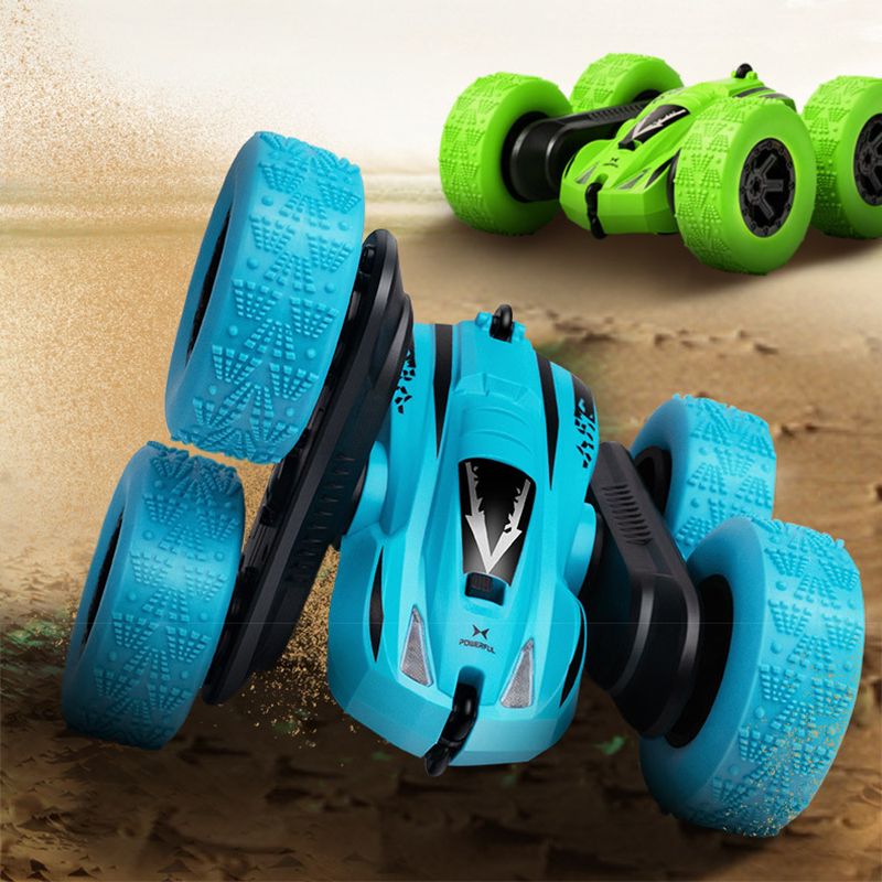 Remote Control Car 4WD 2.4Ghz Double Sided 360° Rotating 180° Tumbling with Headlights Kids Stunt Car Toy Color-A big image 4