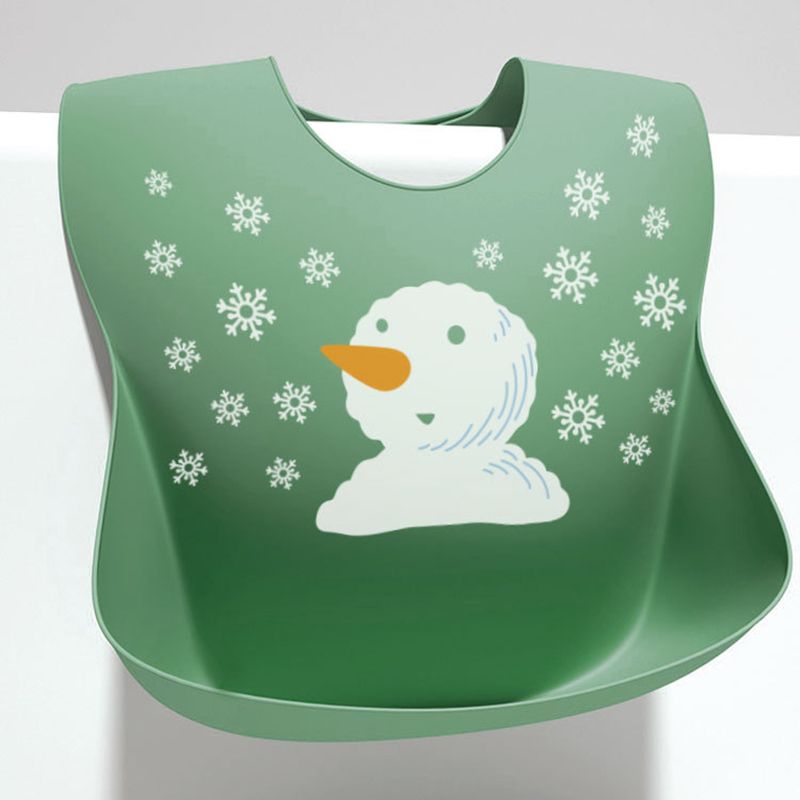 Food Grade Silicone Baby Bibs with Large Capacity Food Catcher Pocket Adjustable Portable Soft Foldable Toddler Bib Color-A big image 2