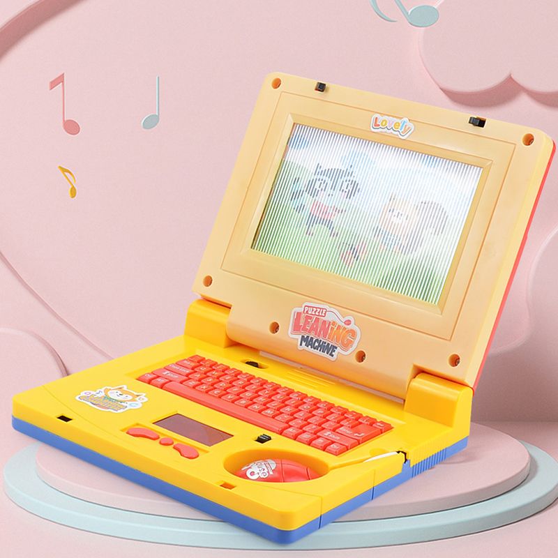 Educational Laptop for Kids Lights and Music Cartoon Learning Machine with Mouse Early Education Toys Color-A big image 5