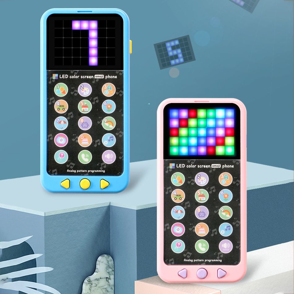Emoji Phone Touch Screen LED Color Screen Mobile Phone Toy Early Education Machine Toddler Learning Toys Color-A big image 1