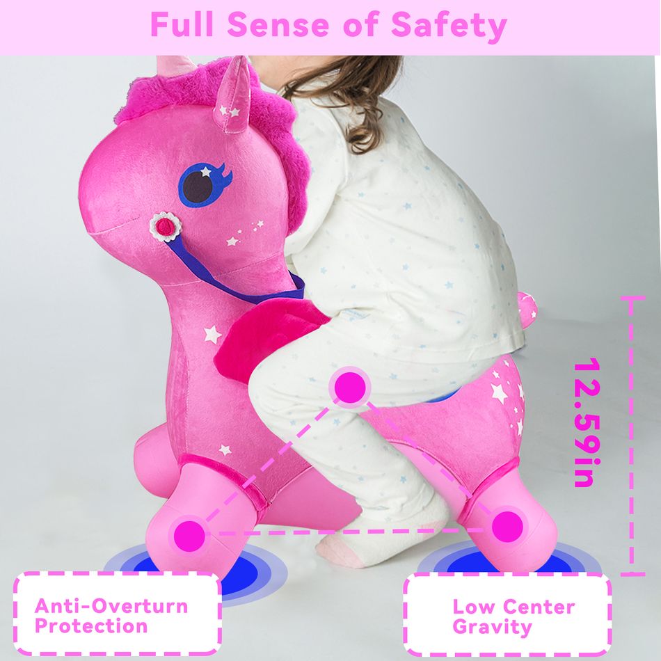 Inflatable Bouncy Unicorn Kids Bouncy Hopper Ride On Toys with Pump Indoor Outdoor Activity Toys Gift Color-A big image 4