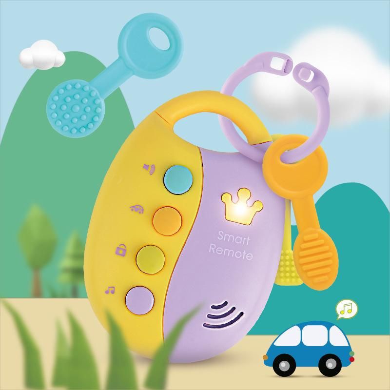 عضاضة للأطفال لعبة موسيقية محاكاة مفتاح السيارة مع 12 أغنية وألعاب تعليمية تعليمية صوتية وضوء مبكر اللون- أ big image 4