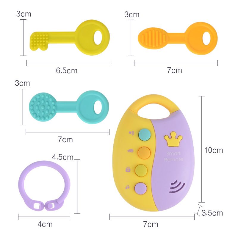 Baby Teether Simulation Car Key Musical Toy with 12 Songs & Sound & Light Early Education Learning Toys Color-A big image 7