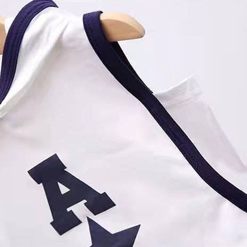 2pcs Toddler Boy Casual Letter Print Hooded Sleeveless Tee & Shorts Set White big image 5