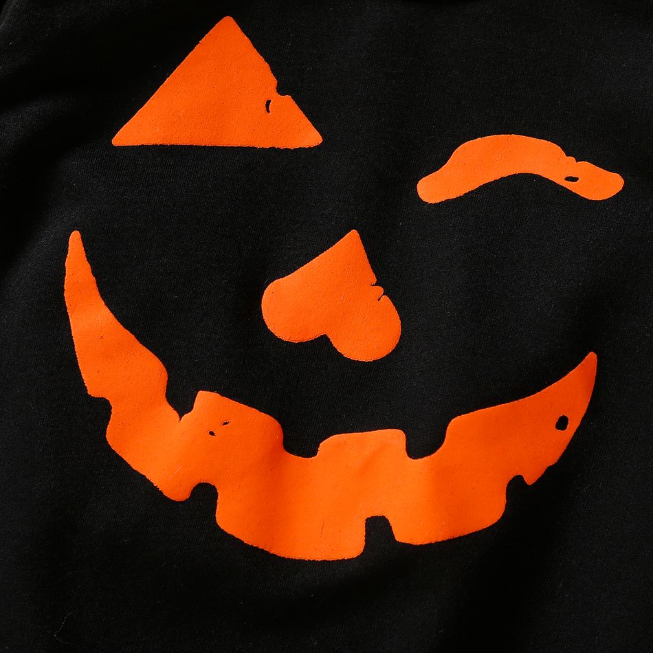Toddler Boy/Girl Halloween Pumpkin Print Pullover Sweatshirt Black big image 5