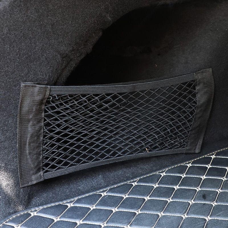 Automotive Storage Net Universal Mesh Cargo Net Wall Sticker Organizer Pouch Bag for Rear Seat Car Trunk Storage Black big image 2