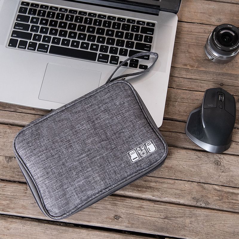 Electronic Accessories Organizer Bag Portable Waterproof Digital Gadget Storage Case for Cable Cord USB Charger Earphone Phone Power Bank Grey big image 3
