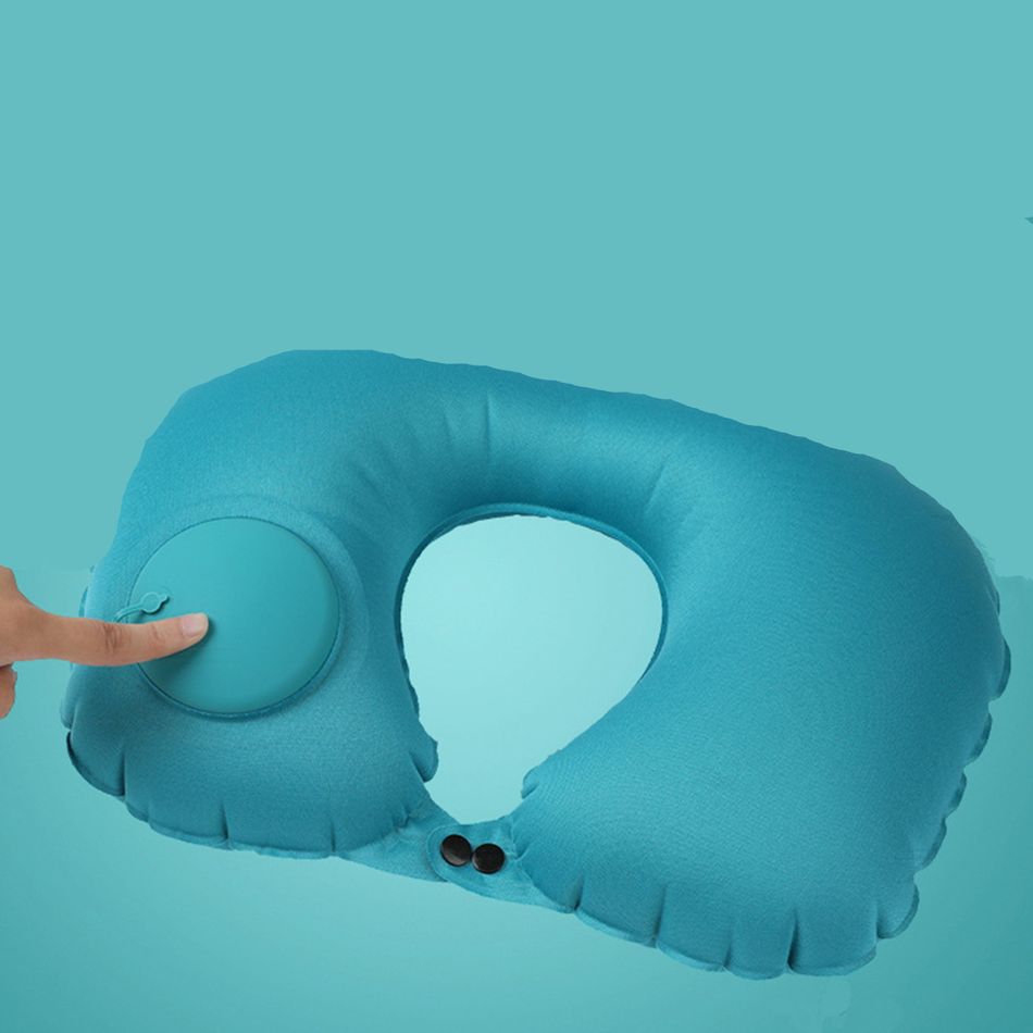 Almofada de acampamento travesseiro inflável em forma de u portátil para caminhadas ao ar livre acampamento viajando Cinzento