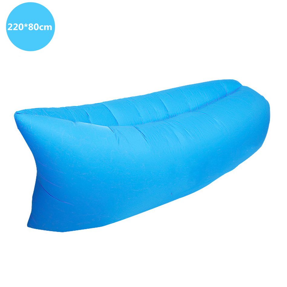 Sofá de ar espreguiçadeira inflável rede portátil à prova de vazamentos sofá ideal para camping caminhadas viagens piqueniques praia Azul big image 1