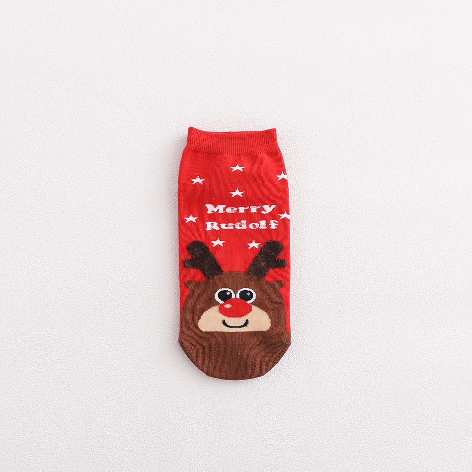 4-pack Women Christmas Rudolph Santa Claus Snowman Print Ankle Socks Multi-color big image 7
