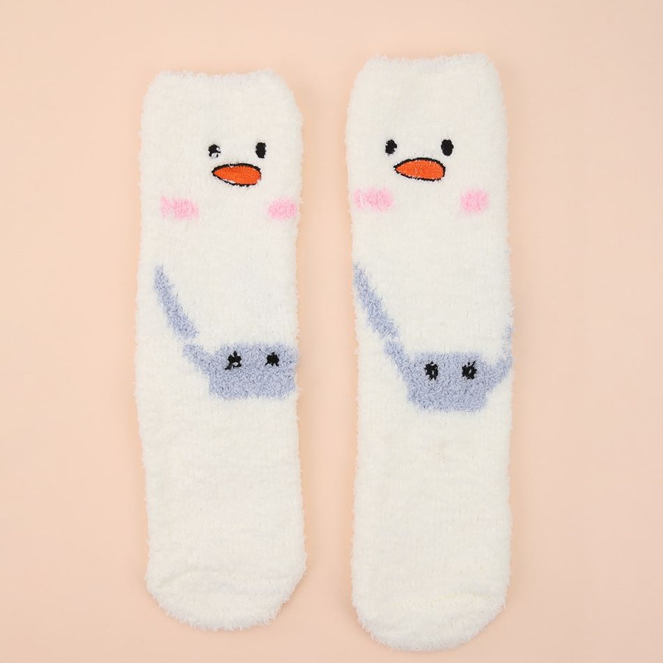 Women Cute Cartoon Pattern Design Autumn Winter Warm Fluffy Socks Color-A