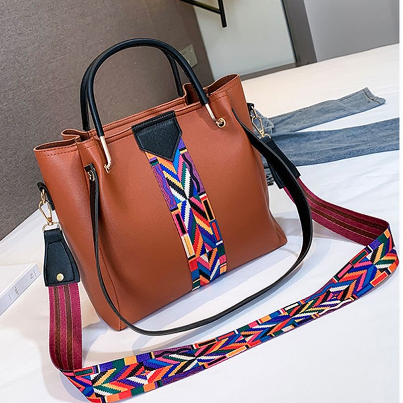 4-pack Women Ethnic Style Handbags Wallet Tote Bag Shoulder Bag Top Handle Satchel Clutch Coin Purse Set Brown big image 3