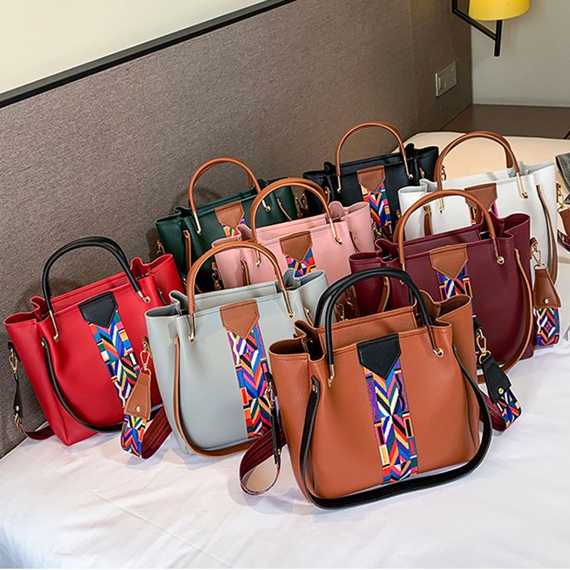 4-pack Women Ethnic Style Handbags Wallet Tote Bag Shoulder Bag Top Handle Satchel Clutch Coin Purse Set Brown big image 10