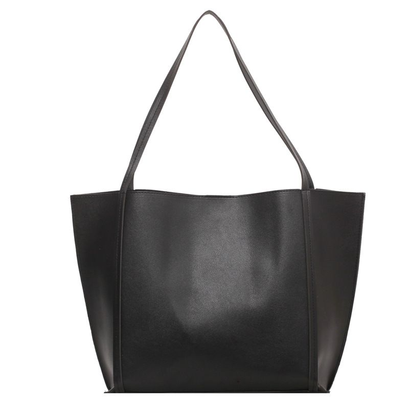 sacolas clássicas femininas de cor pura bolsas grandes e bolsas com alça superior bolsa de ombro Preto big image 7