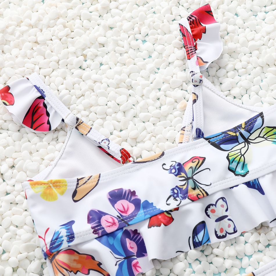 2pcs Toddler Girl Sweet Butterfly Print Swimsuit Multi-color big image 5