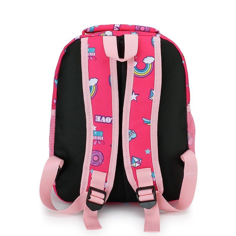 Kids Unicorn Rainbow Print Backpack Children Square School Bag Travel Bag Hot Pink big image 3