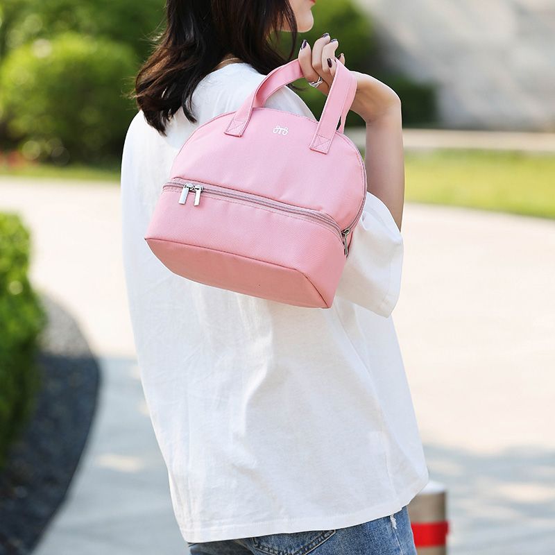 Insulated Baby Bottle Bag Handbag Breastmilk Cooler Bag for Work Picnic Camping Outdoor Pink big image 6