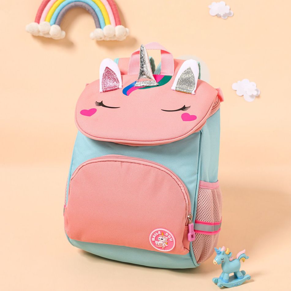 mochila de unicórnio dos desenhos animados para crianças, bolsa de livros pré-escolar, mochila de viagem Azul Céu