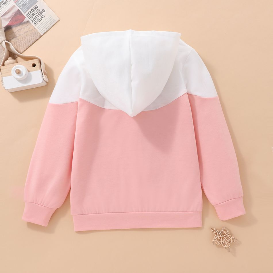 Kid Boy/Kid Girl Letter Print Colorblock Zipper Jacket Sweatshirt Pink big image 6