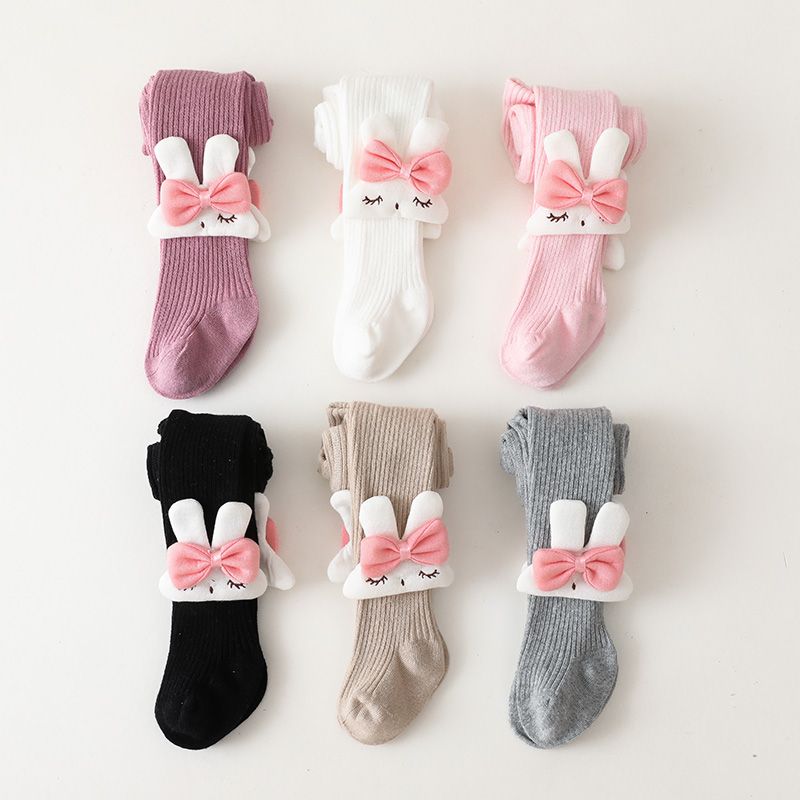 Baby / Toddler / Kid Cartoon Rabbit Decor Solid Color Pantyhose Tights Pink big image 5