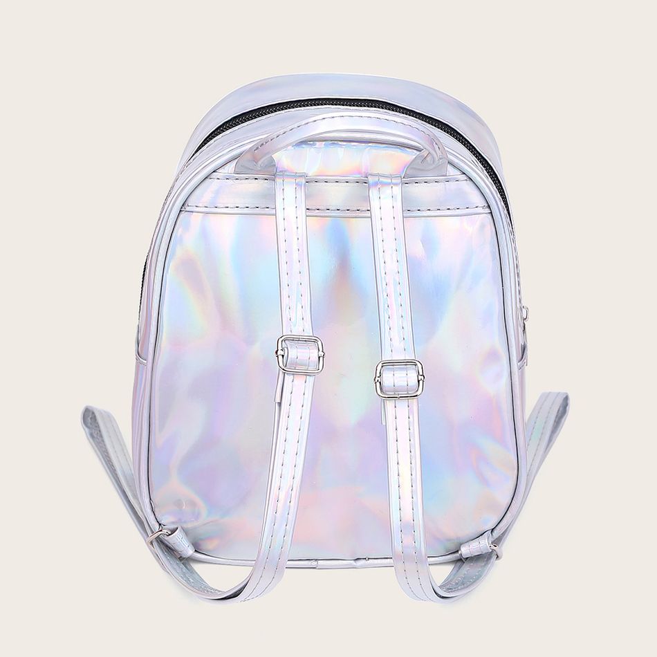 mochila de brinquedo de alívio de estresse sensorial de silicone arco-íris para crianças Prata big image 4