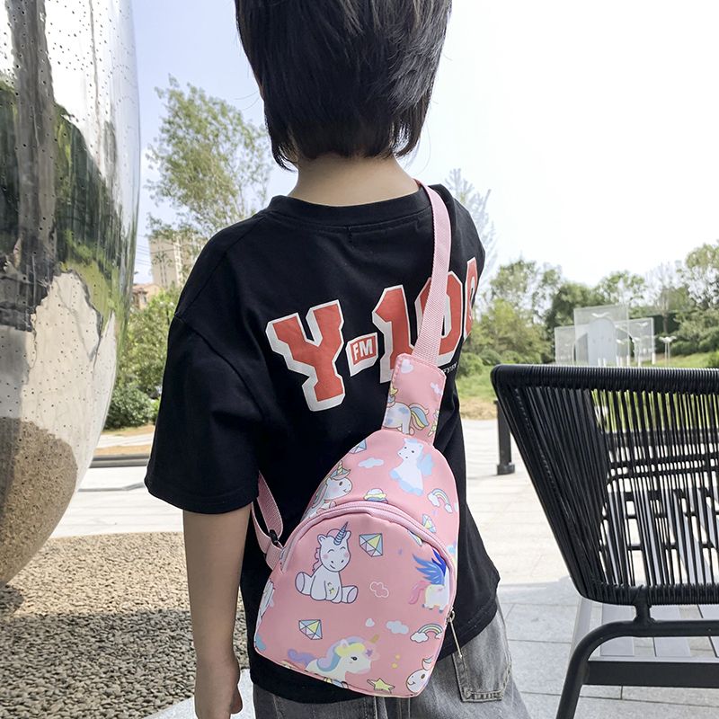 Toddler / Kid Unicorn Dinosaur Pattern Chest Bag Sling Bag Pink big image 4