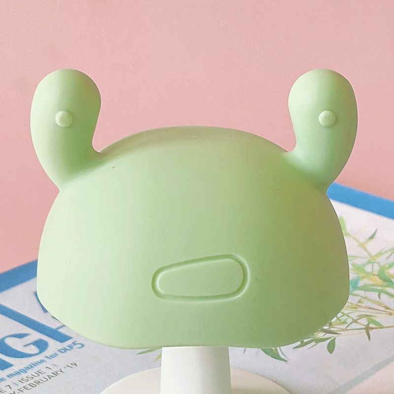 Mushroom Silicone Teether Baby Infant Soothing Pacifier Teether Toy Silicone Teething Toys Easy to Grip Green big image 8