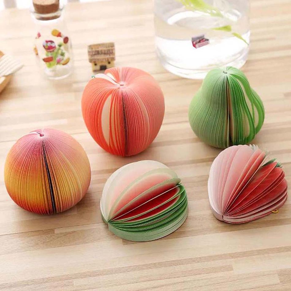 3D Fruit Sticky Notes 125 Sheets Cute Memo Sticky Note Message Note for Home Office School White big image 5