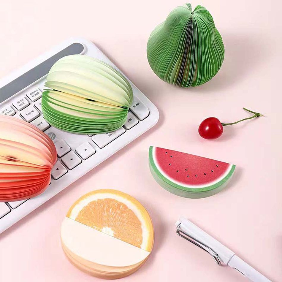 3D Fruit Sticky Notes 125 Sheets Cute Memo Sticky Note Message Note for Home Office School White big image 6