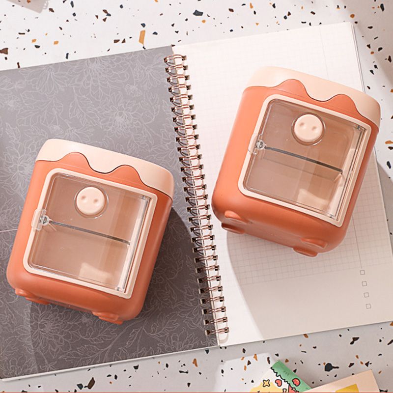 Cute Pen Holder with Dust Lid Compartment Pencil Pen Holder Desk Organizers Container Stationery Supplies Orange big image 6