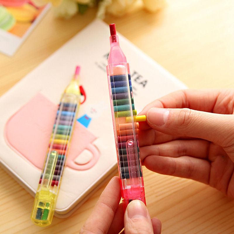 4-pack 20 Colors/Pcs Cute Crayons Oil Pastel Stackable Crayons Graffiti Pen Student Stationery for Painting Drawing Multi-color big image 5