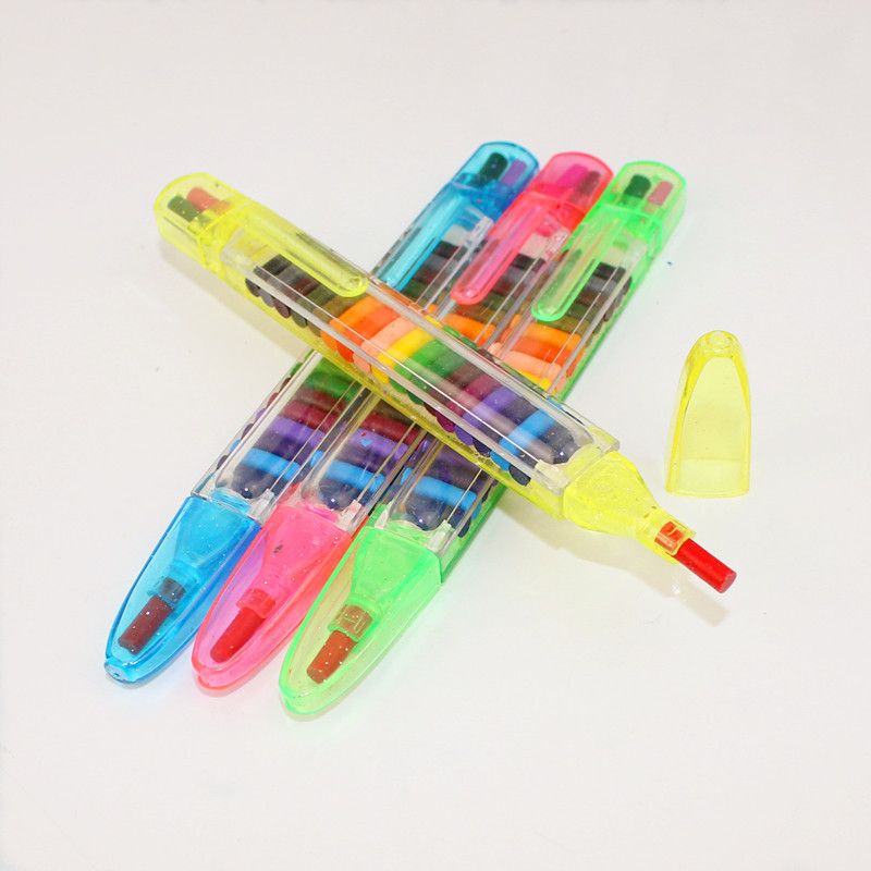 4-pack 20 cores/pcs giz de cera bonito pastel de óleo lápis de cera empilhável caneta de grafite papelaria estudantil para pintura desenho Multicolorido big image 6