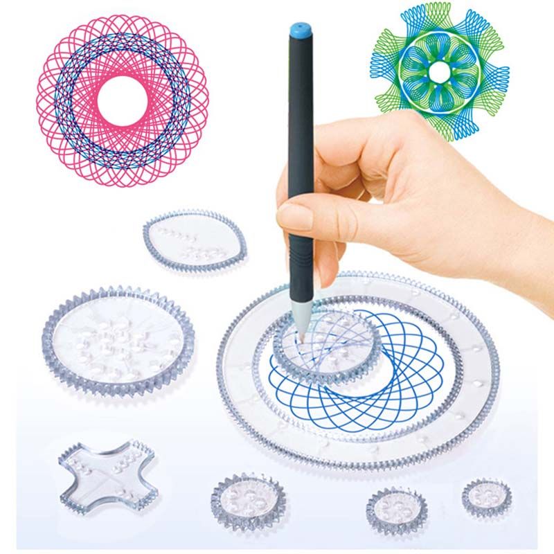 27-pack Spirograph Design Set Kid Drawing Geometric Ruler Spiral Curve Stencils Art Set to Make Countless Amazing Designs White big image 2