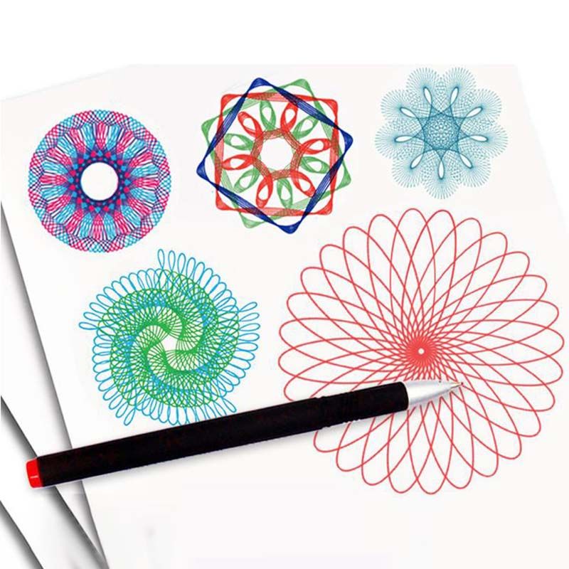 Conjunto de design de espirógrafo de 27 pacotes, desenho infantil, régua geométrica, estêncis de curva espiral, conjunto de arte para fazer inúmeros designs incríveis Branco big image 4