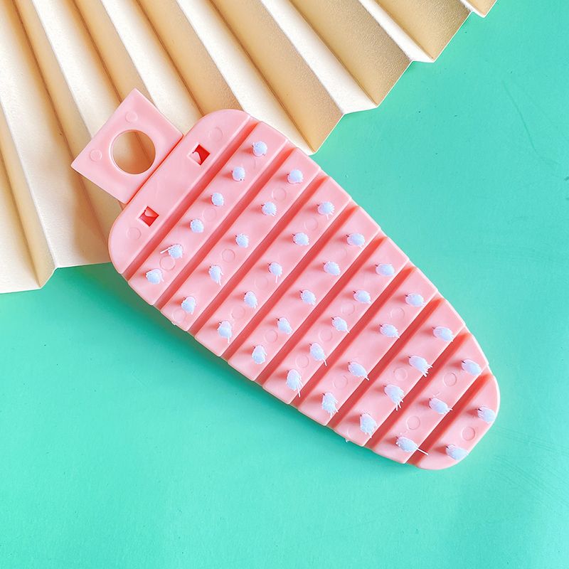 Vegetable Brush Carrots Shape Flexible Bendable Fruit Vegetable Brushes for Food Cleaning Tools Pink