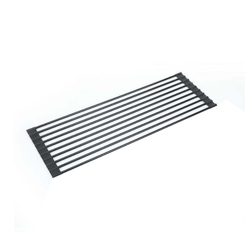 Roll-Up Foldable Dish Drying Rack Kitchen Sink Drying Rack Portable Dish Rack Dish Drainer Black