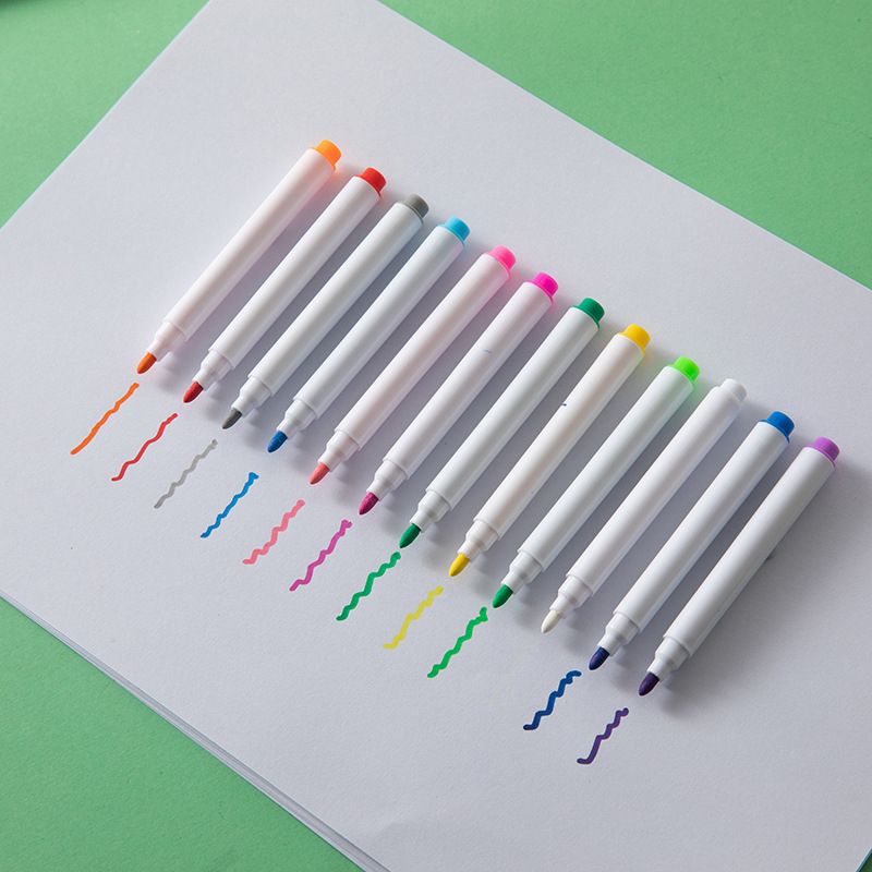 12 لونًا سائل الطباشير غير الغبار قابل للمسح الطباشير أقلام ملونة للسبورة السوداء بلاط زجاجي متعدد الألوان big image 4