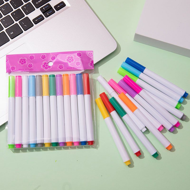12 Colors Liquid Chalk Non-dust Erasable Chalk Markers Color Pen for Black Board Whiteboard Glass Tiles Multi-color big image 1